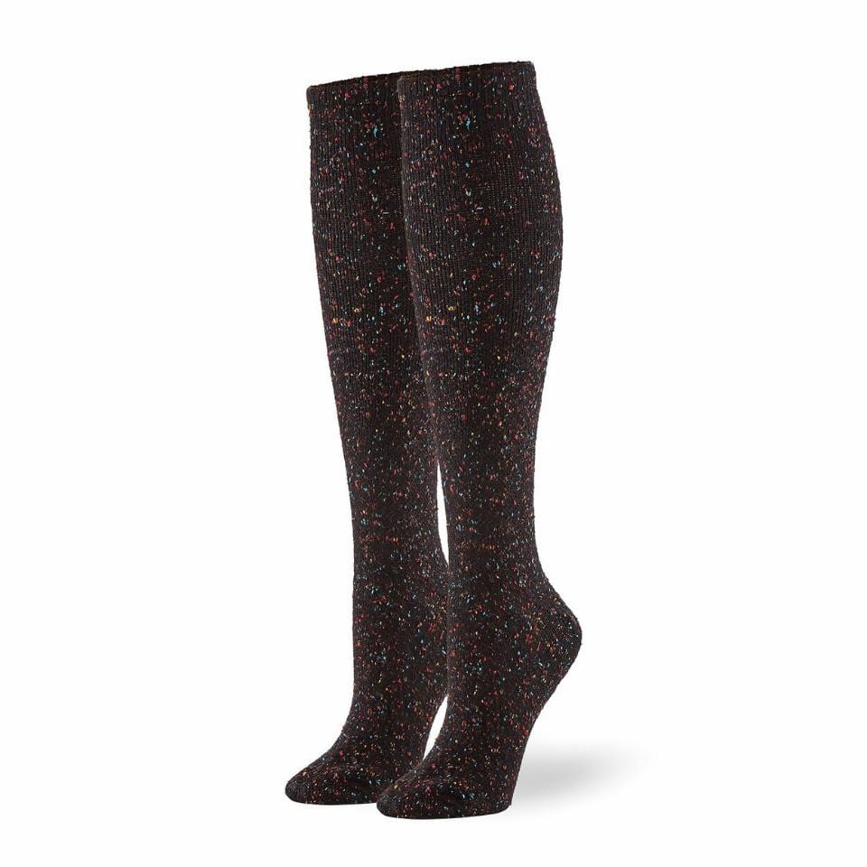 Hue Graduated Compression Tweed Knee Sock (20931) Womens Hosiery H-9001 Black