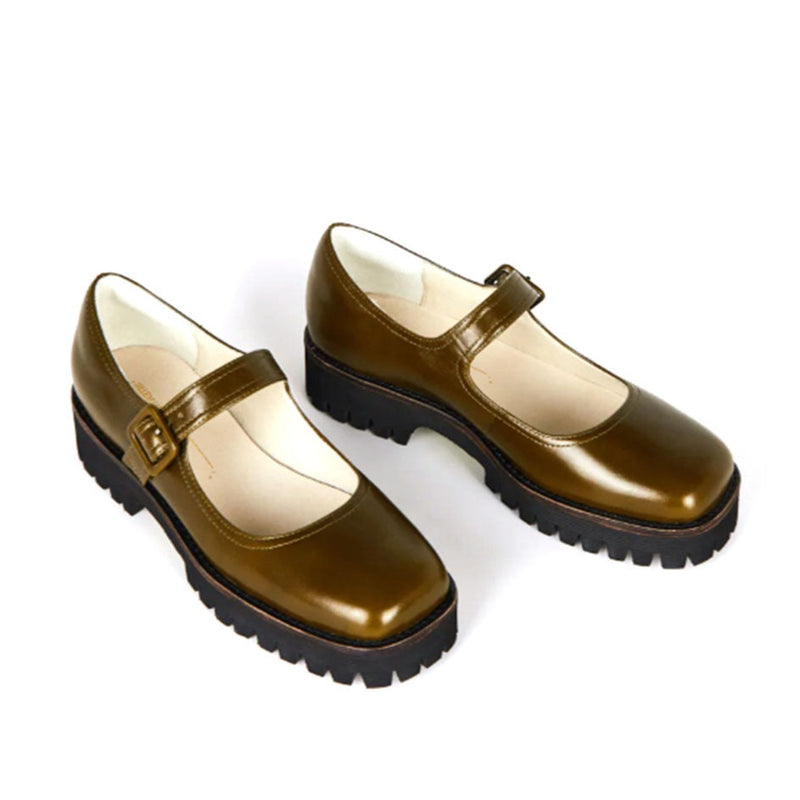 Intentionally Blank Veronica Mary Janes Womens Shoes Khaki