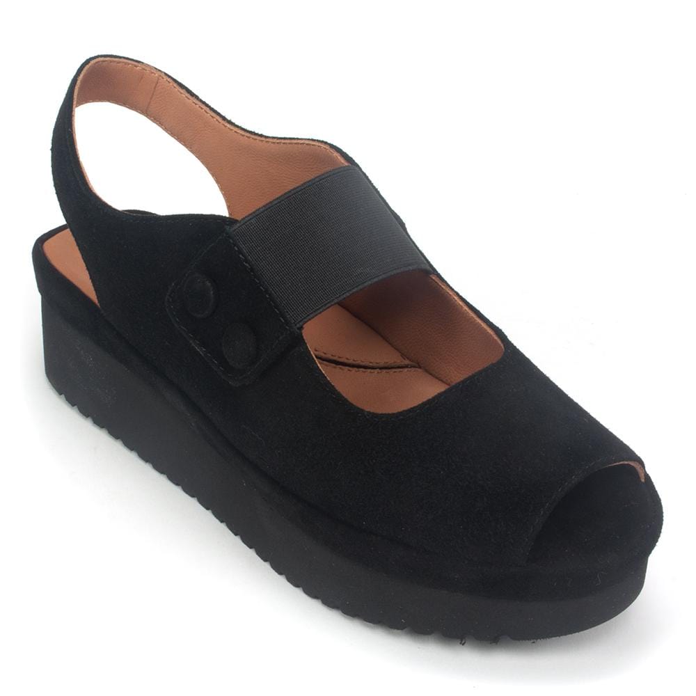 L'Amour Des Pieds Adalicia Slingback Sandal Womens Shoes Black Suede