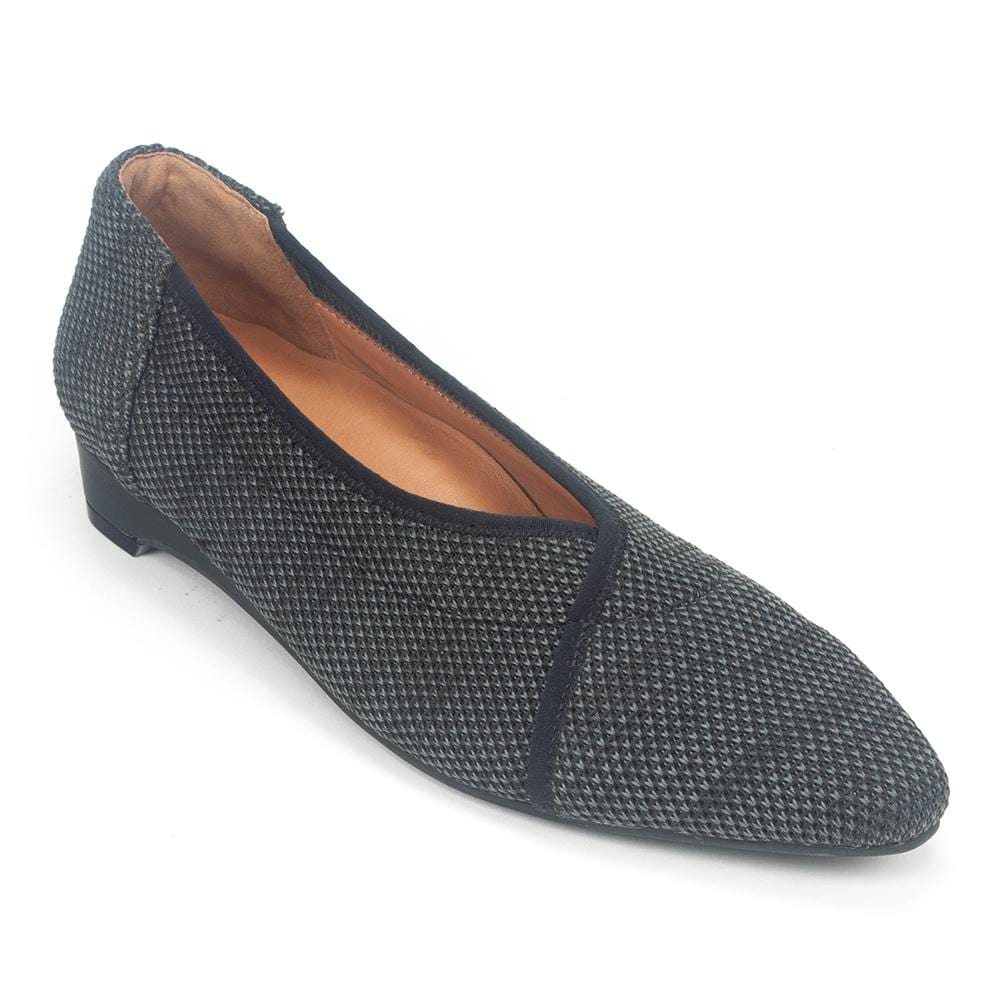 L'Amour Des Pieds Bertin Knitted Slip On Flat Womens Shoes Black Grey Nappa