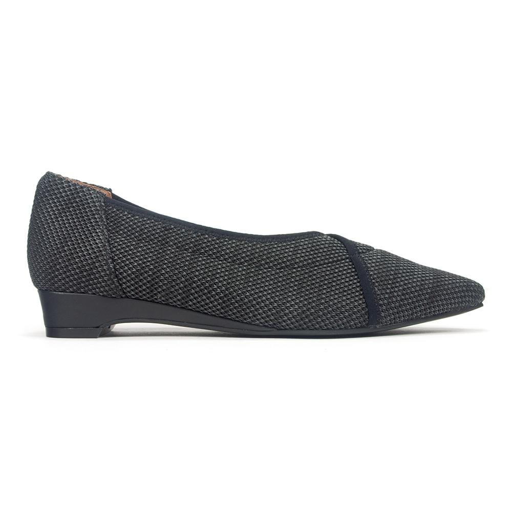 L'Amour Des Pieds Bertin Knitted Slip On Flat Womens Shoes Black Grey Nappa