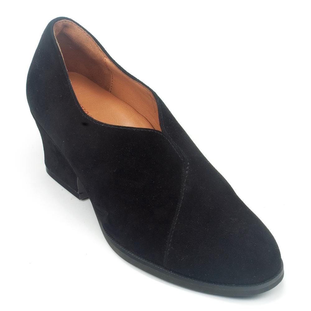 L'Amour Des Pieds Jesicca Slip On Block Heel Womens Shoes Black Suede