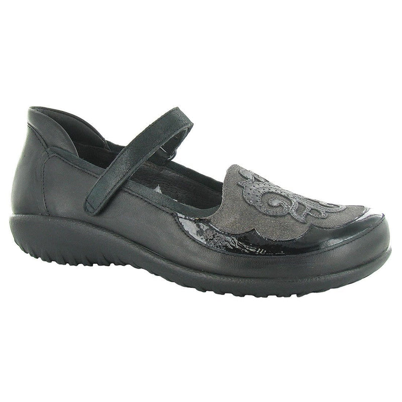 Naot Motu Mary Jane Womens Shoes N0A Jet Black/Gray Shimmer