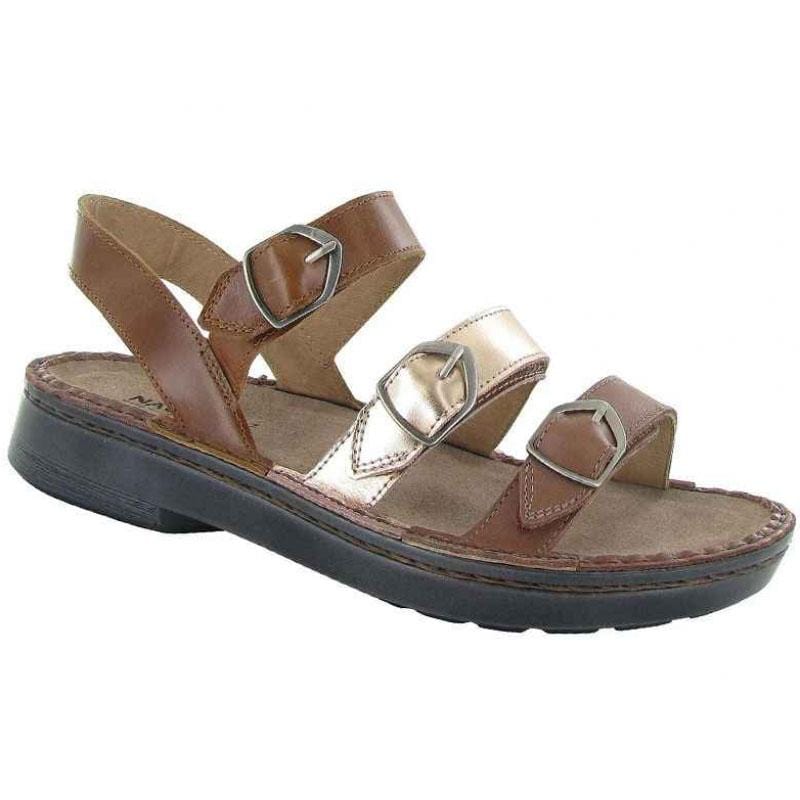 Naot Lamego Strapped Sandal (63418) Womens Shoes Mocha Rose Lthr/Rose Gold Lthr/Maple Lthr