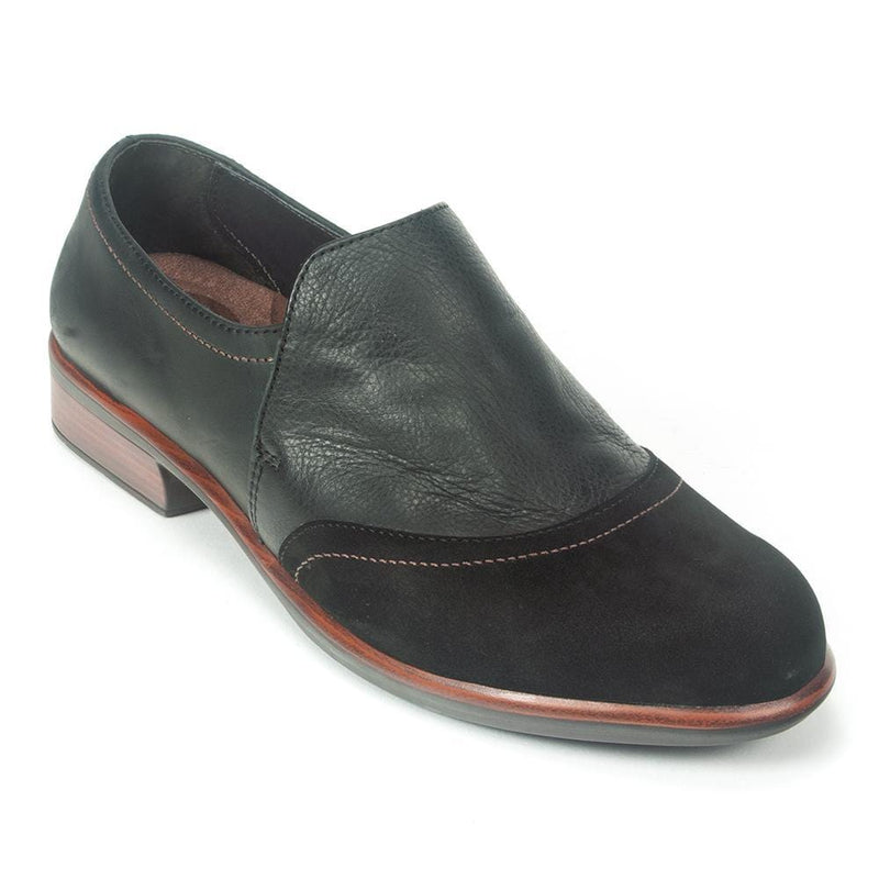 Naot Angin Loafer (26054) Womens Shoes NMN Black Nubuck/Black Lthr