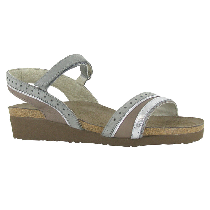 Naot Beverly Sandal Womens Shoes White/Light Grey/Silver