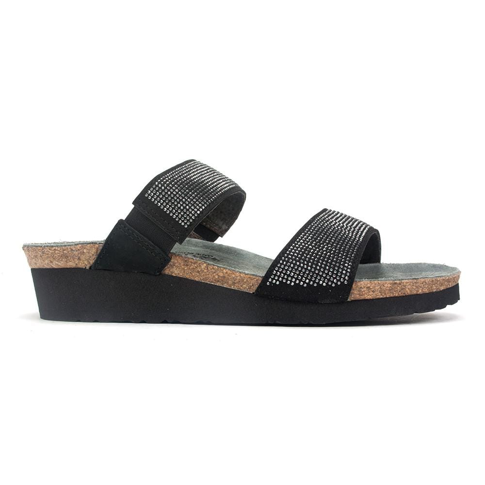 Naot Bianca Women's Leather Rhinestone Wedge Slide Sandal | Simons Shoes