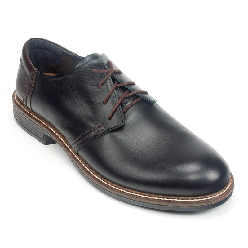 Naot Chief Oxford (80024) Mens Shoes Black Raven Leather/Walnut Leather