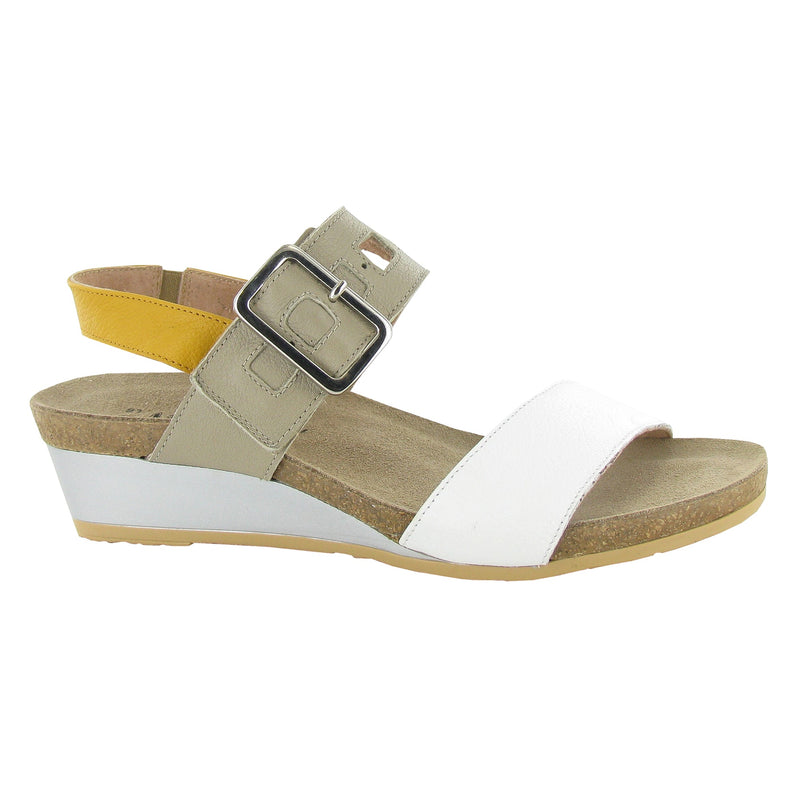 Naot Dynasty Sandal (5052) Womens Shoes White/Beige/Marigold