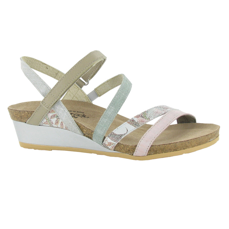 Naot Hero Wedge Sandal Womens Shoes X-REP Pink,Floral,Teal/Beige