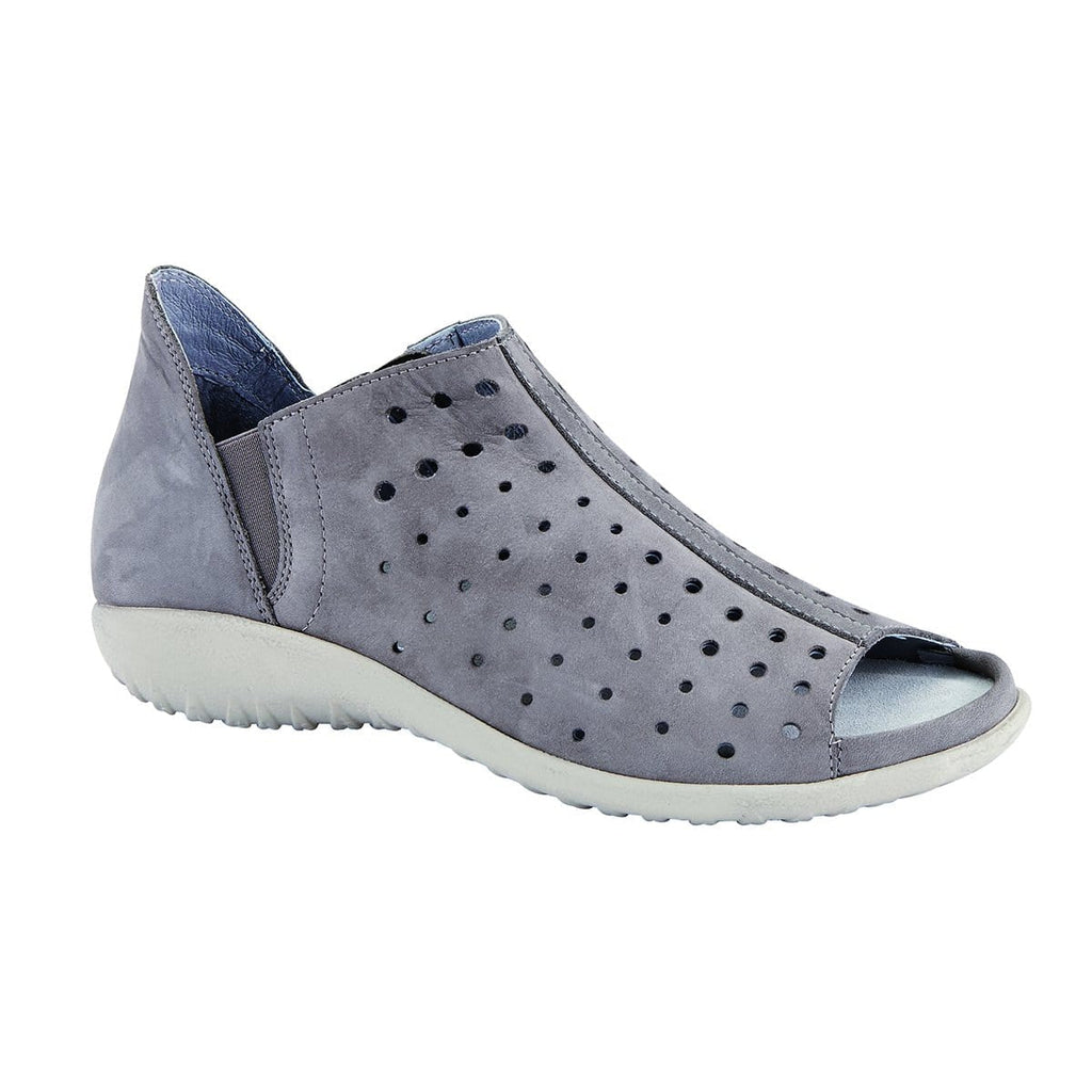 Naot Hikoi Perforated Flat Sandal Womens Shoes BA8 Smoke Gray