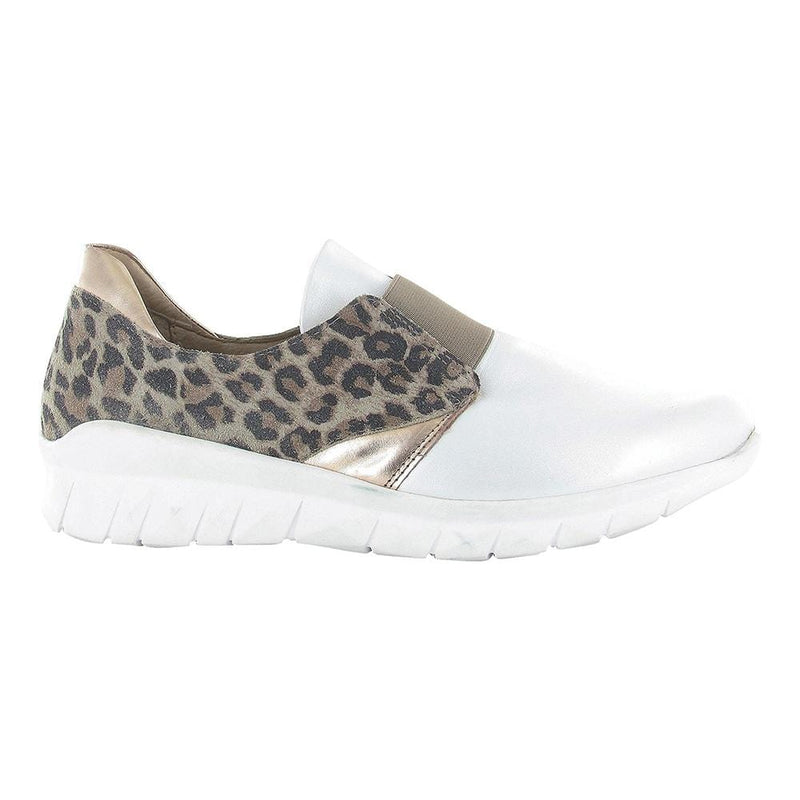 Naot Intrepid Sneaker (18017) Womens Shoes Soft White Lthr/Cheetah Suede/Soft Rose Gold Lthr