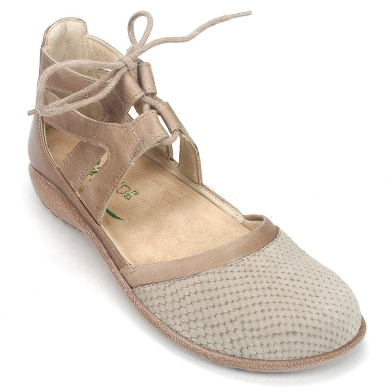 Naot Kata Perforated Flat Womens Shoes WA9 Beige Iguana/Khaki/Arizona