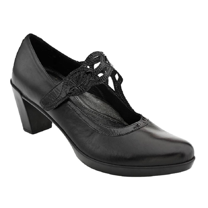 Naot Luma Heel Womens Shoes N22 Black Madras/Black Crinkle
