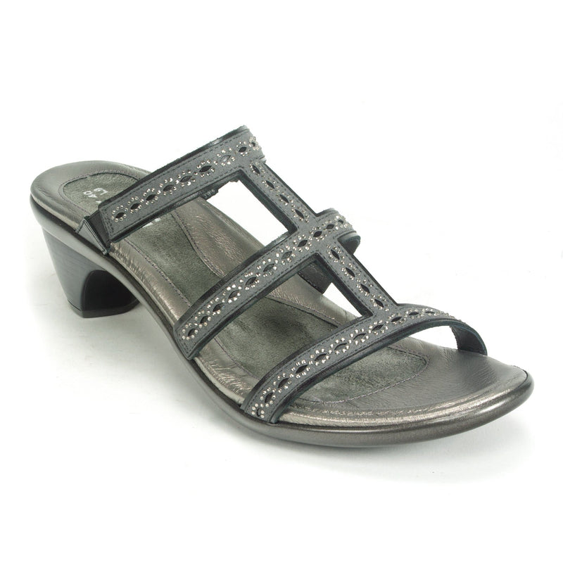 Naot Novel Slide Sandal (40041) Womens Shoes Dark Gray/Black Stones