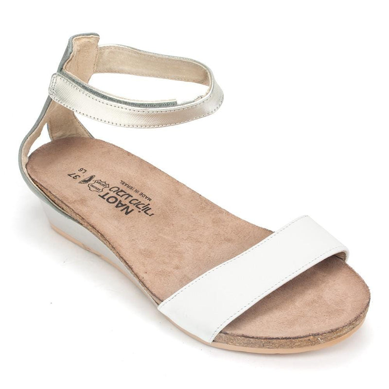 Naot Pixie Sandal (5016) Womens Shoes White/Slate/Silver