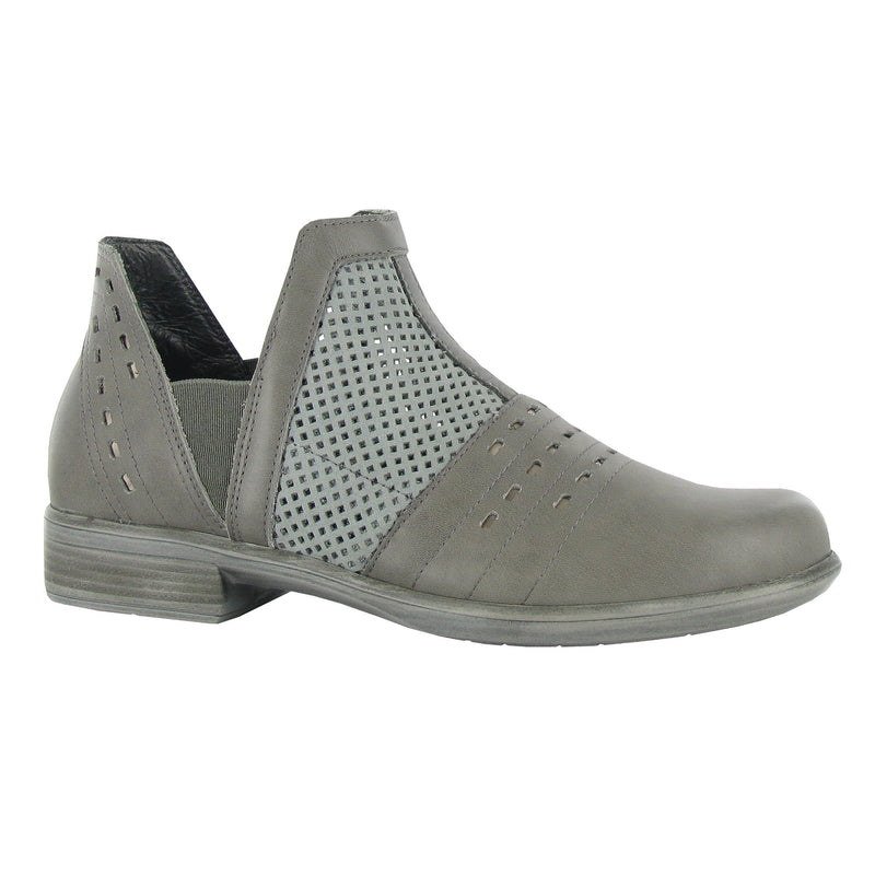 Naot Rivotra Ankle Bootie (26061) Womens Shoes Perf. Gray Suede/Foggy Gray Leather/Glass Silver/Smoke Gray Nubuck