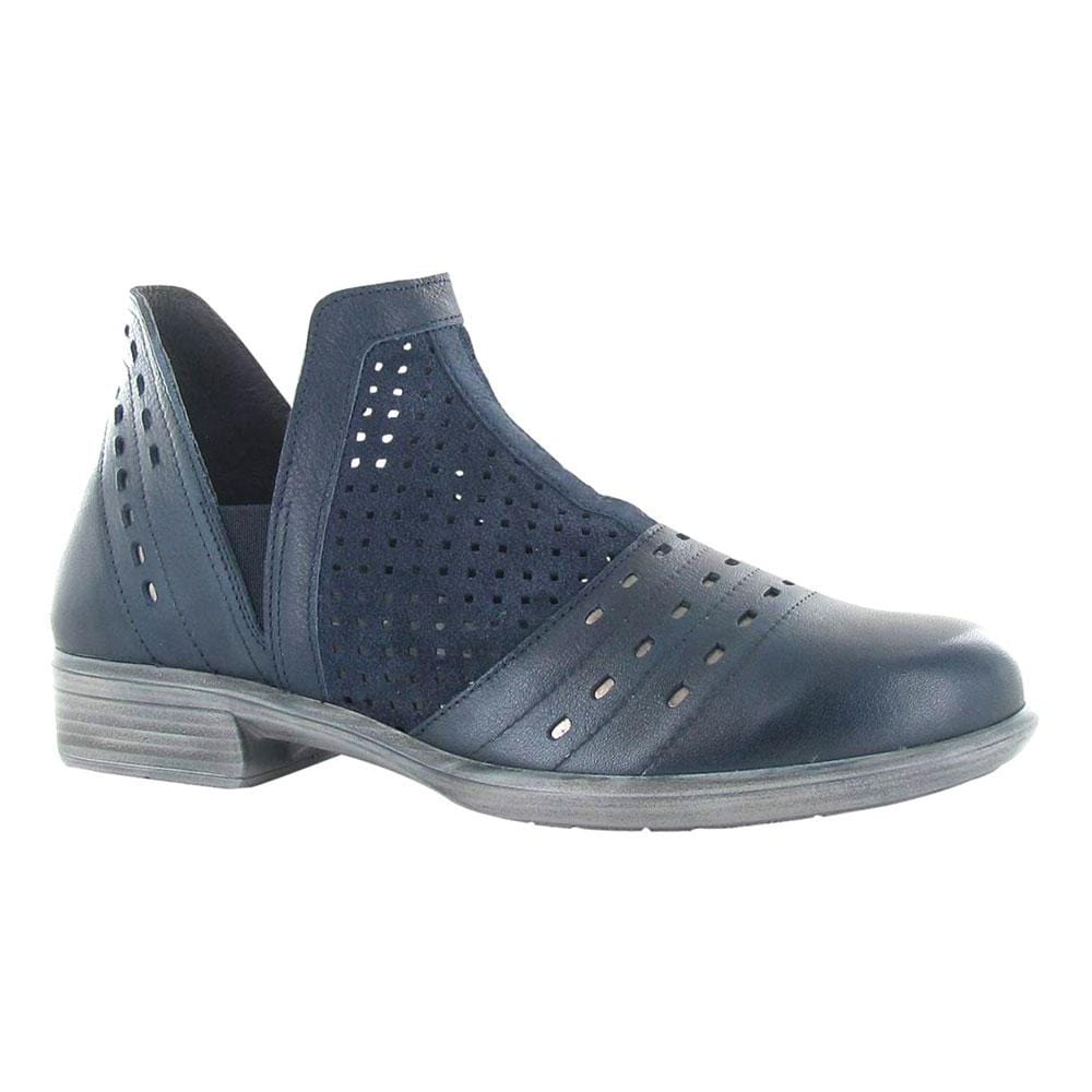 Naot Rivotra Ankle Bootie (26061) Womens Shoes Perf. Navy Suede/Soft Ink Leather/Glass Silver/Navy Velvet Nubuck