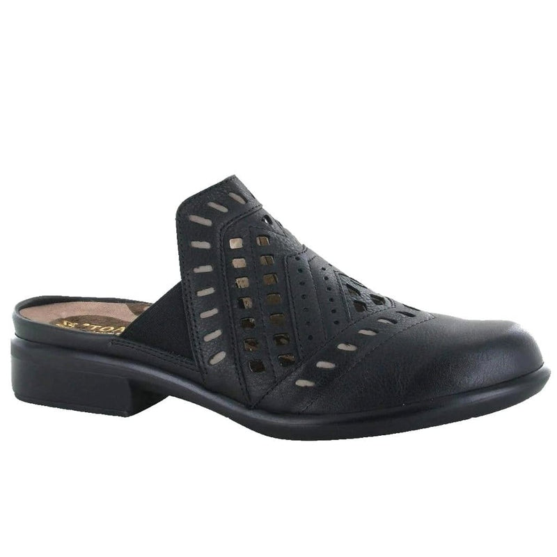 Naot Sharkia Leather Mule (26069) Womens Shoes Soft Black Lthr/Stone Nubuck