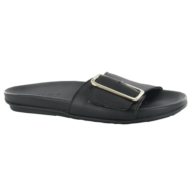 Naot Tahiti Slide Sandal Womens Shoes Soft Black Leather