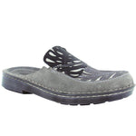 Naot Zafra Mule (63415) Womens Shoes Speckled Beige Lthr/Khaki Beige/Gray Shimmer Lthr/Black Velvet Nubuck