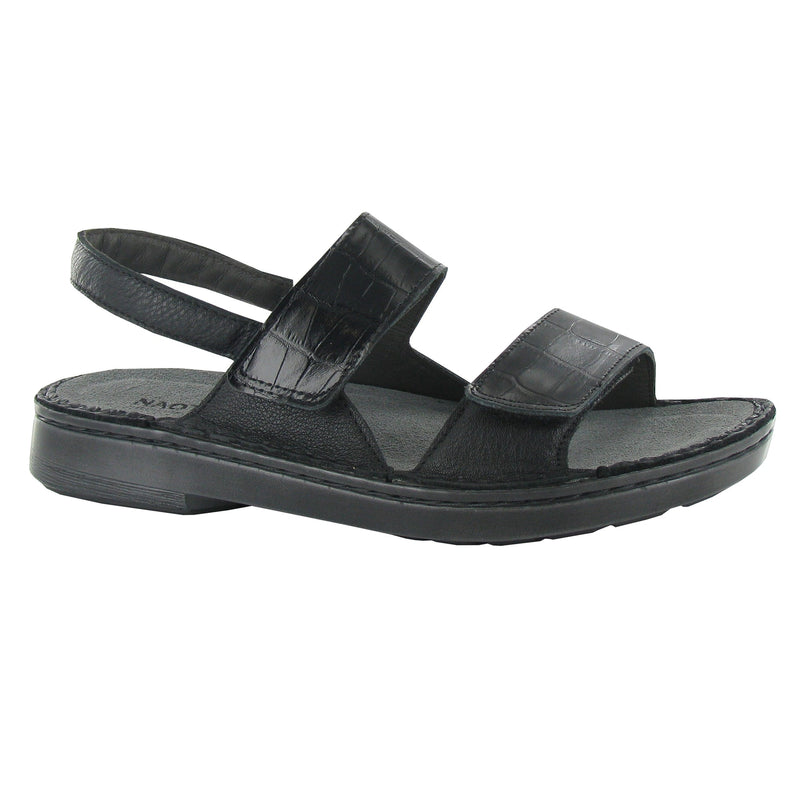 Naot Burgos Sandal (63438) Womens Shoes NTR Soft Black/Black Croc Lthr