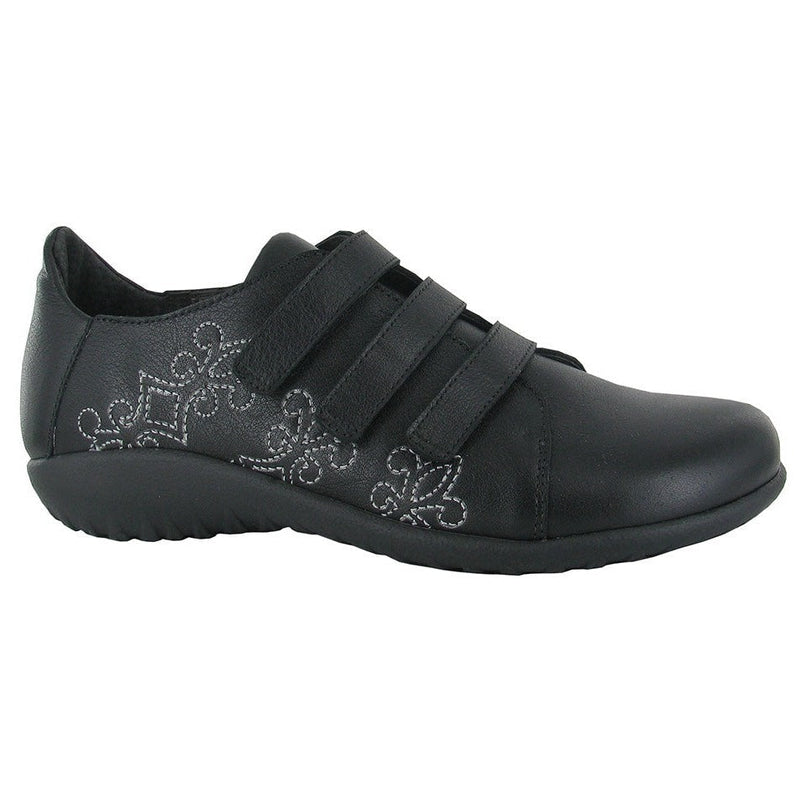 Naot Mihi Embroidered Sneaker (11023) Womens Shoes Soft Black Leather