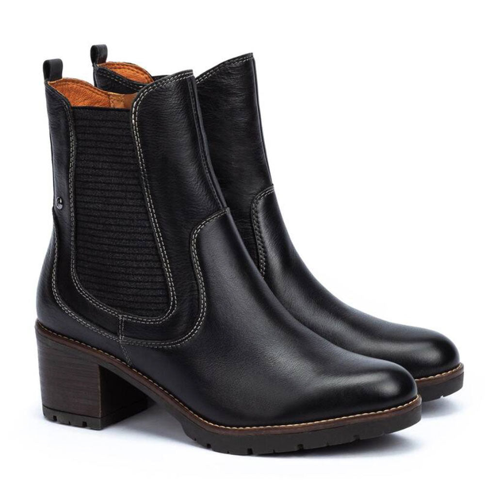 Pikolinos LLanes Side Zip Chelsea Boot (W7H-8948) Womens Shoes Black