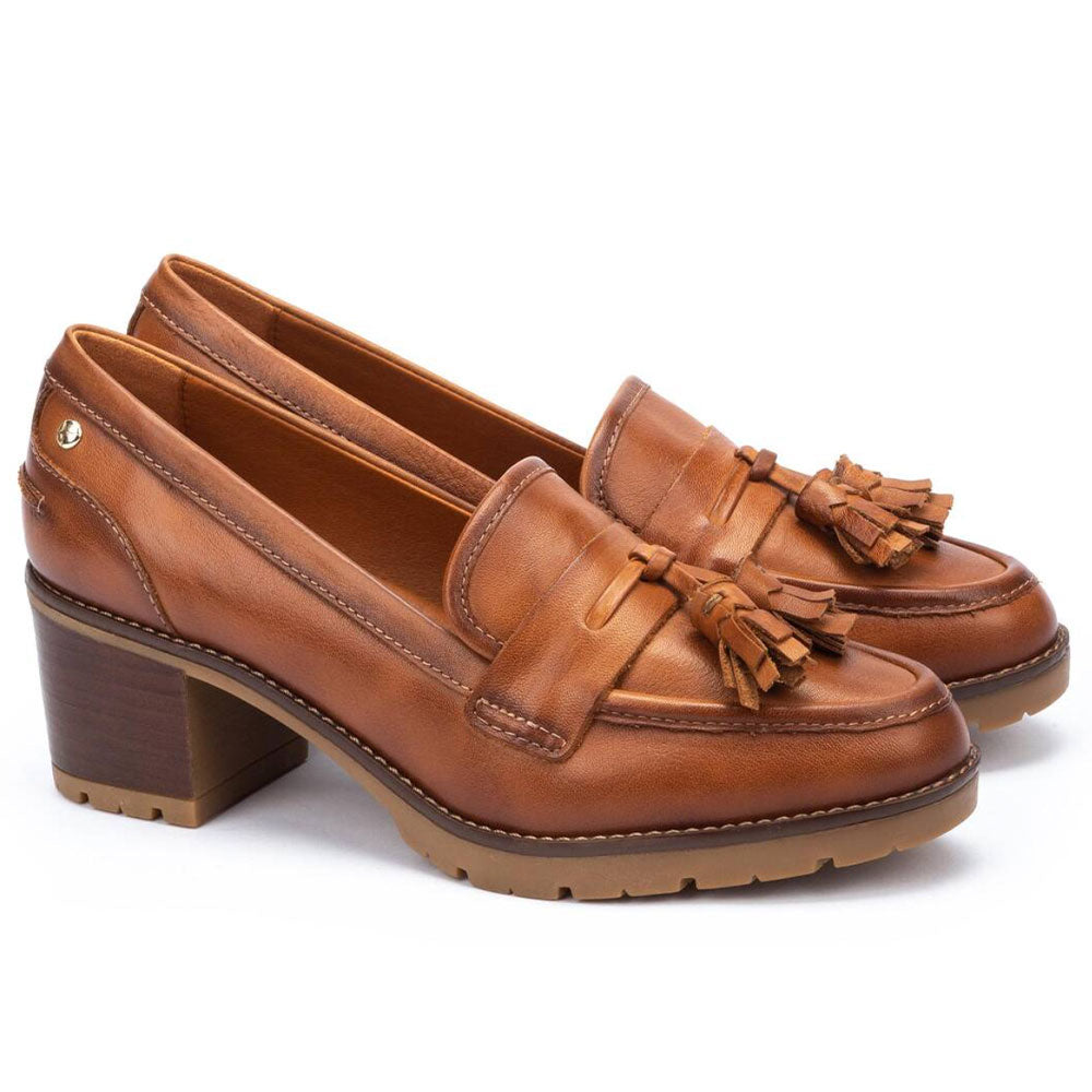 Pikolinos Llanes Chunky Heel Loafer (W7H-3719) Womens Shoes Brandy