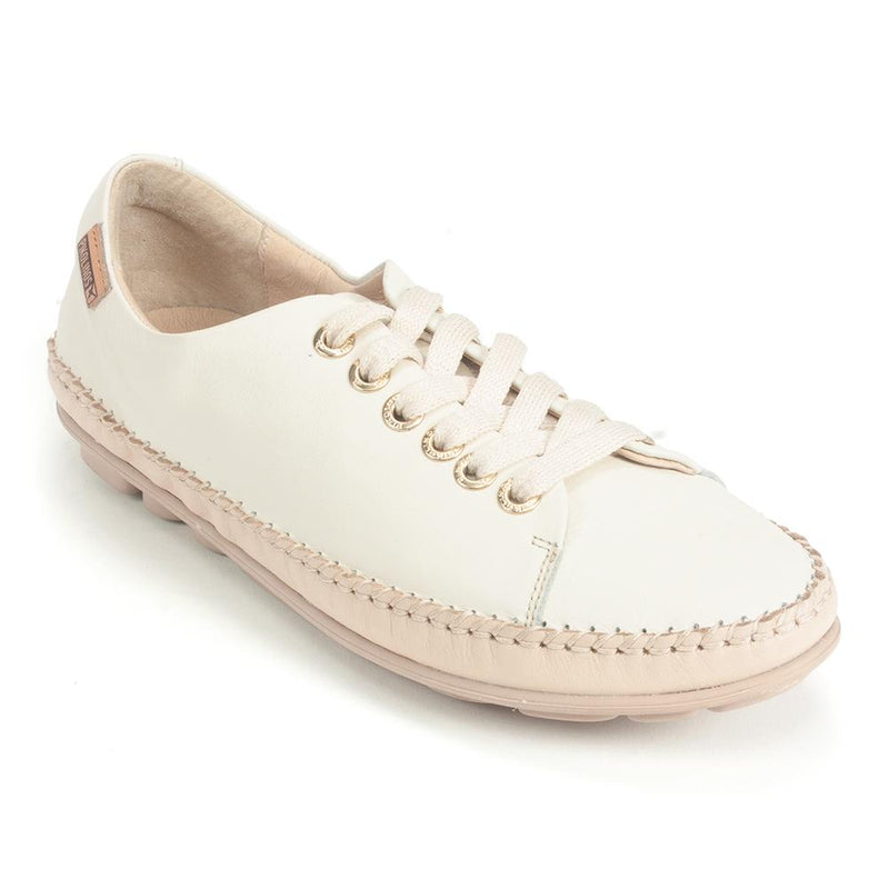Pikolinos Riola Leather Sneaker (W3Y-4925C1) Womens Shoes Nata (White)