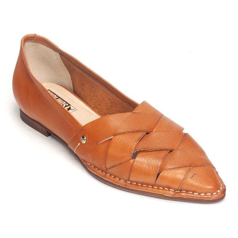 Pikolinos Caleta Pointed Toe Flat (W7X-4778BG) Womens Shoes Brandy