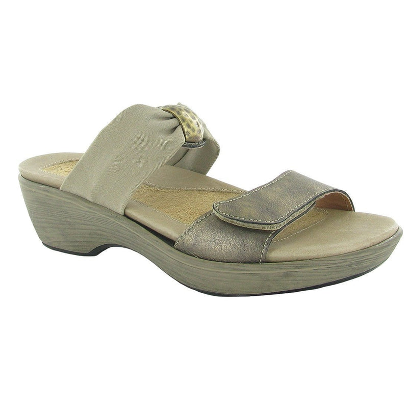 Naot Pinotage Sandal (12105) Womens Shoes Y50 Brass Lthr/Taupe Stretch