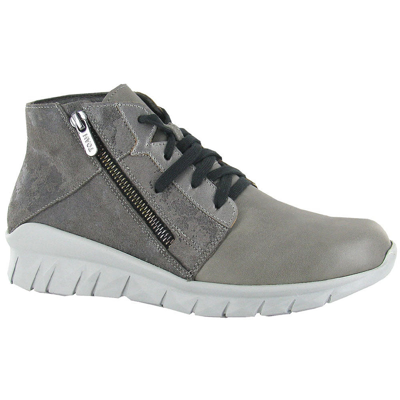 Naot Polaris Sneaker (18022) Womens Shoes Grey Marble Suede/Foggy Grey Leather/Mirror Leather