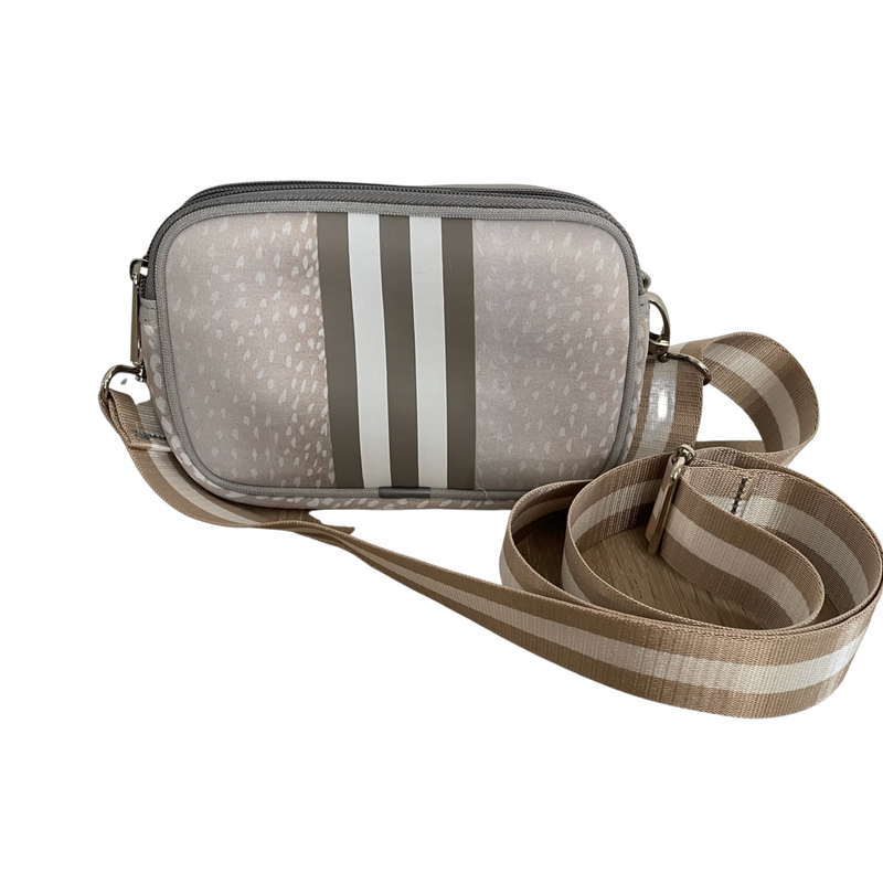 prenelove Dual Zipper Crossbody Bag Handbags Fawn