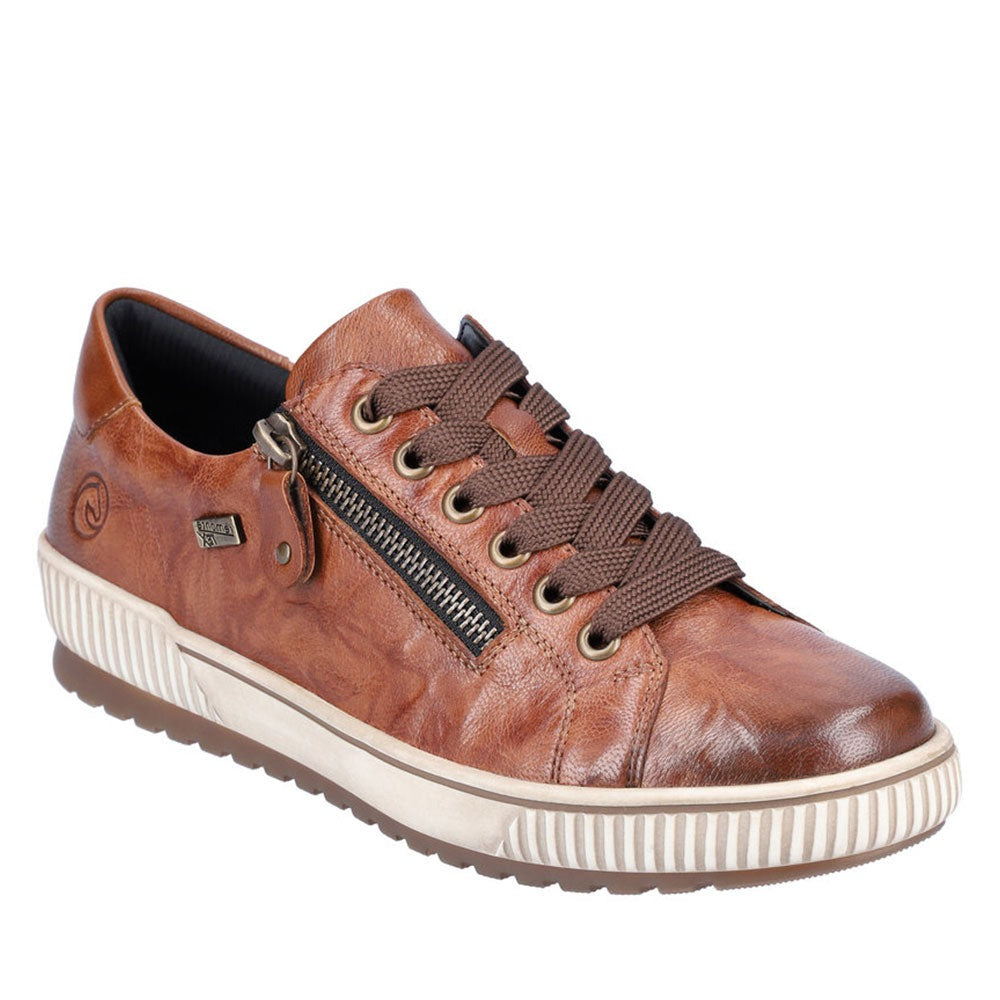 Remonte Classic Leather Sneaker (D0700) Womens Shoes 22 Cuoio