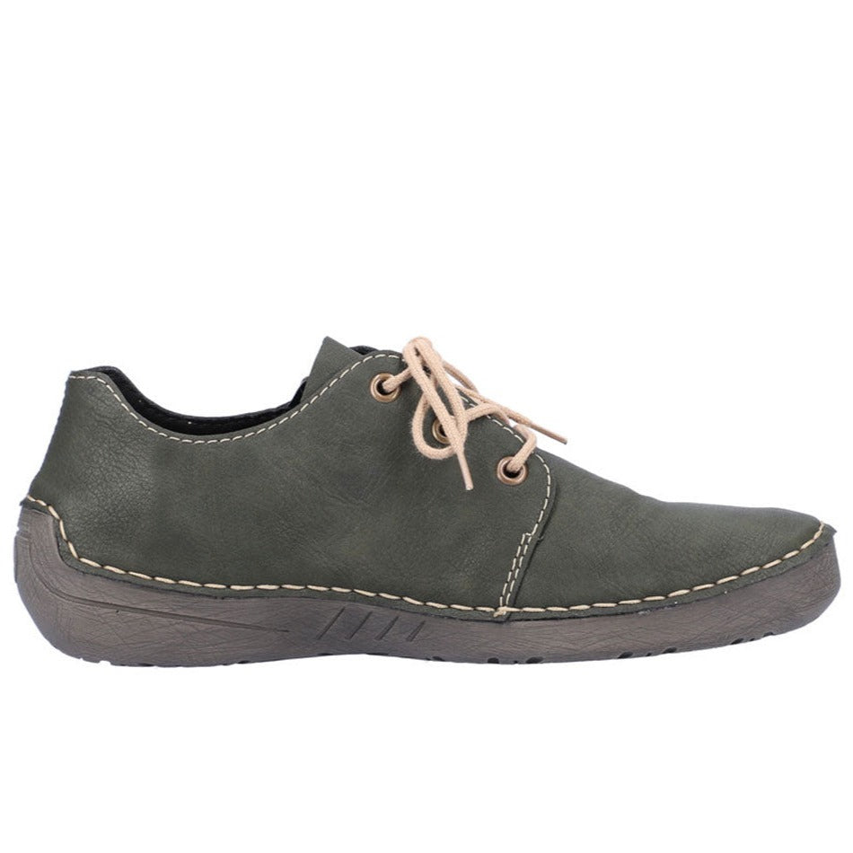 Rieker Side Zip Shoe (52523) Womens Shoes 54 Forest