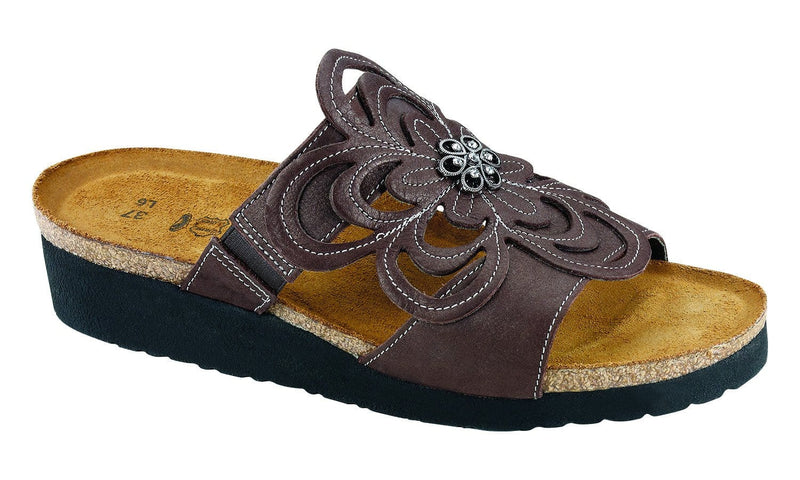 album trappe Tremble Naot Sandy Women's Leather Flower Studded Slide Sandal | Simons Shoes