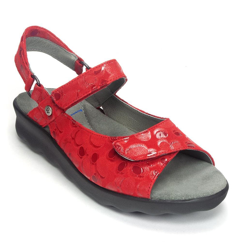 Wolky Pichu Adjustable Sandal (1890) Womens Shoes 12-500 Red Circles