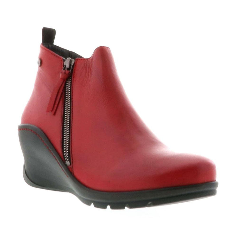 Wolky Anvik Side Zip Bootie (3890) Womens Shoes dark red savana