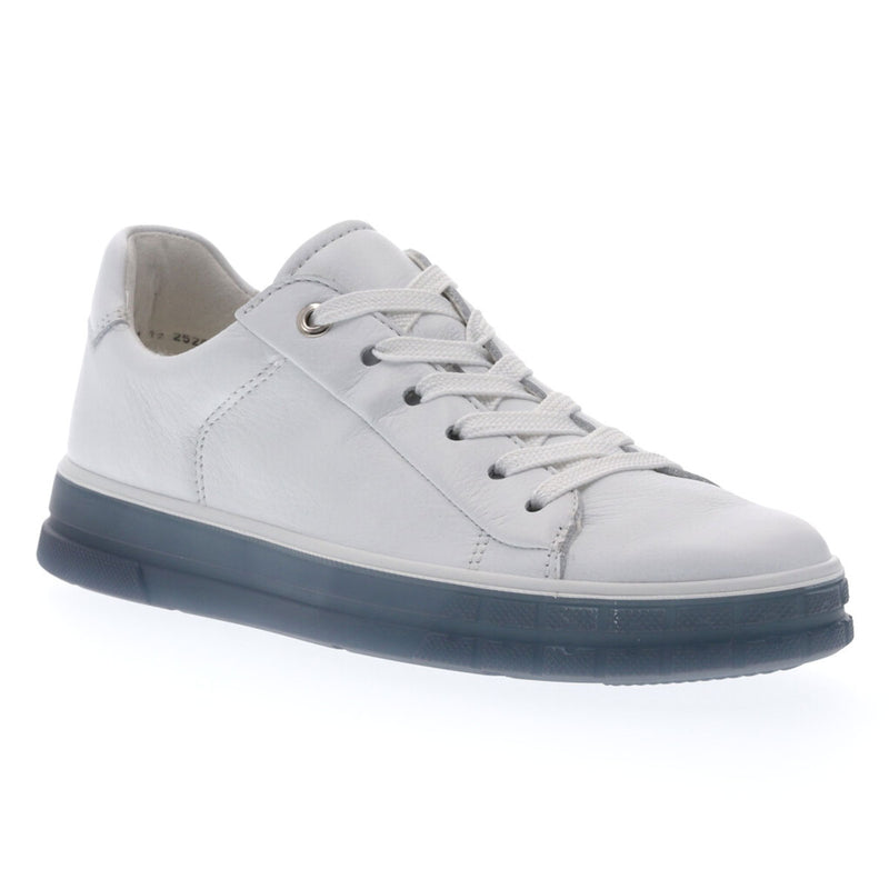 Ara Forsyth Leather Sneaker Womens Shoes A-05 White/SkySole