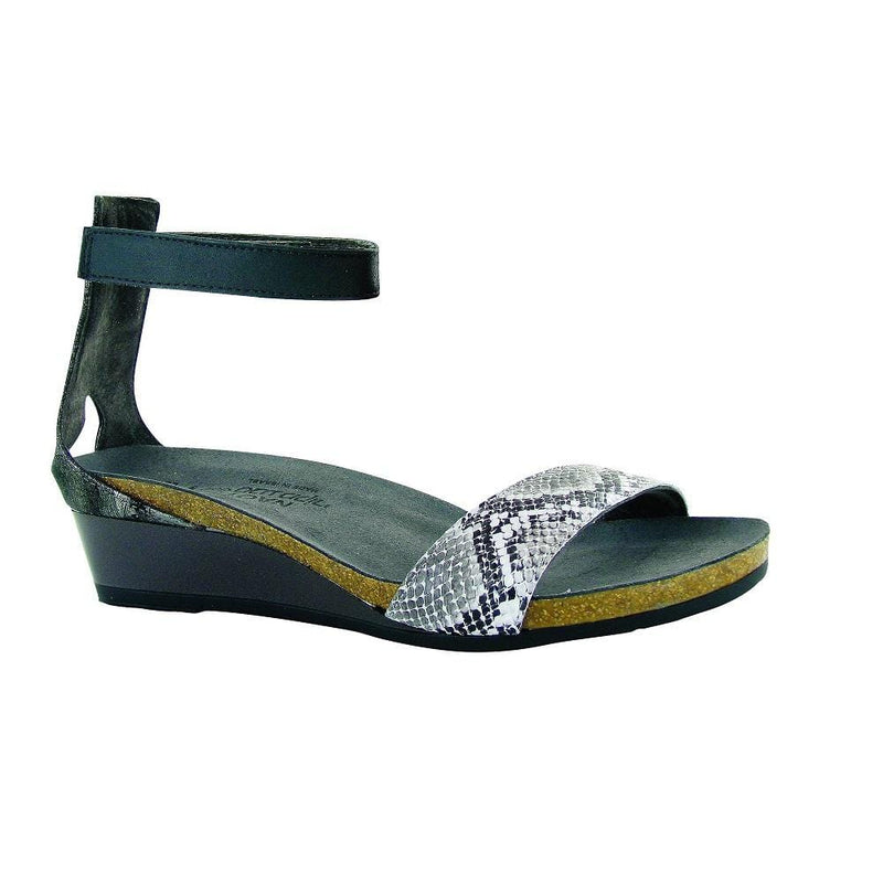 Naot Pixie Sandal (5016) Womens Shoes Grey Cobra/Metallic Onyx/Black Luster