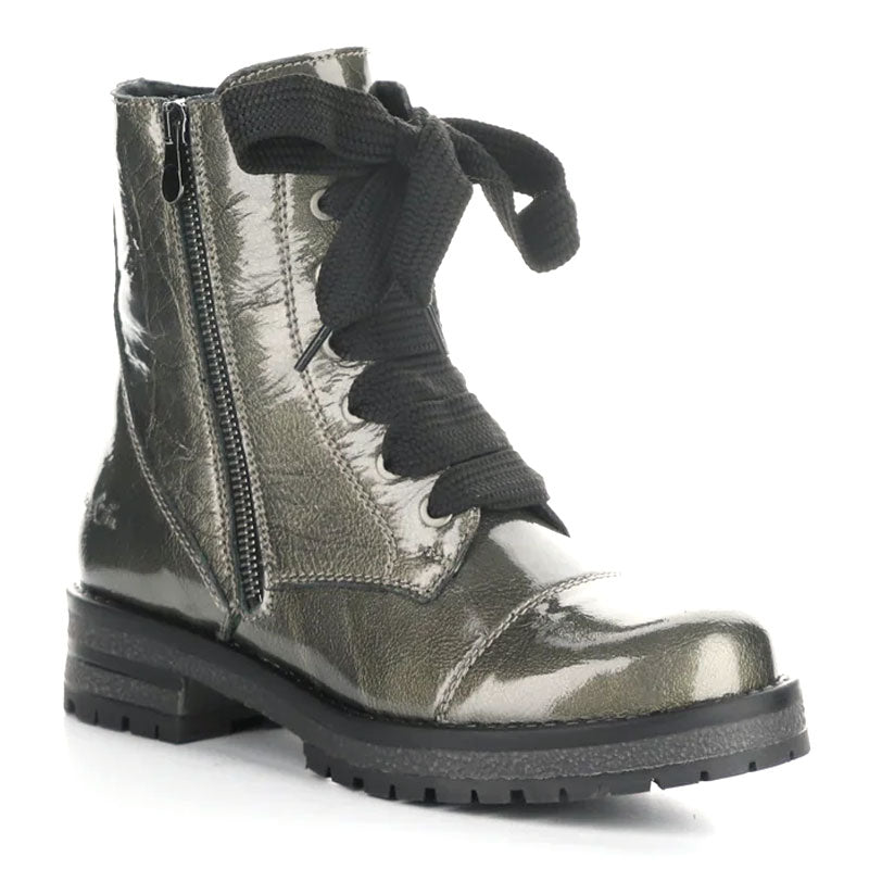 Bos & Co Paulie Waterproof Combat Boot Womens Shoes Pewter