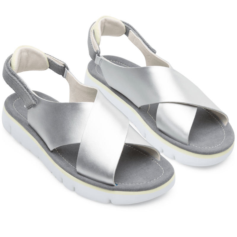 Camper Oruga Slingback Sandal (K200157) Womens Shoes 018 Silver