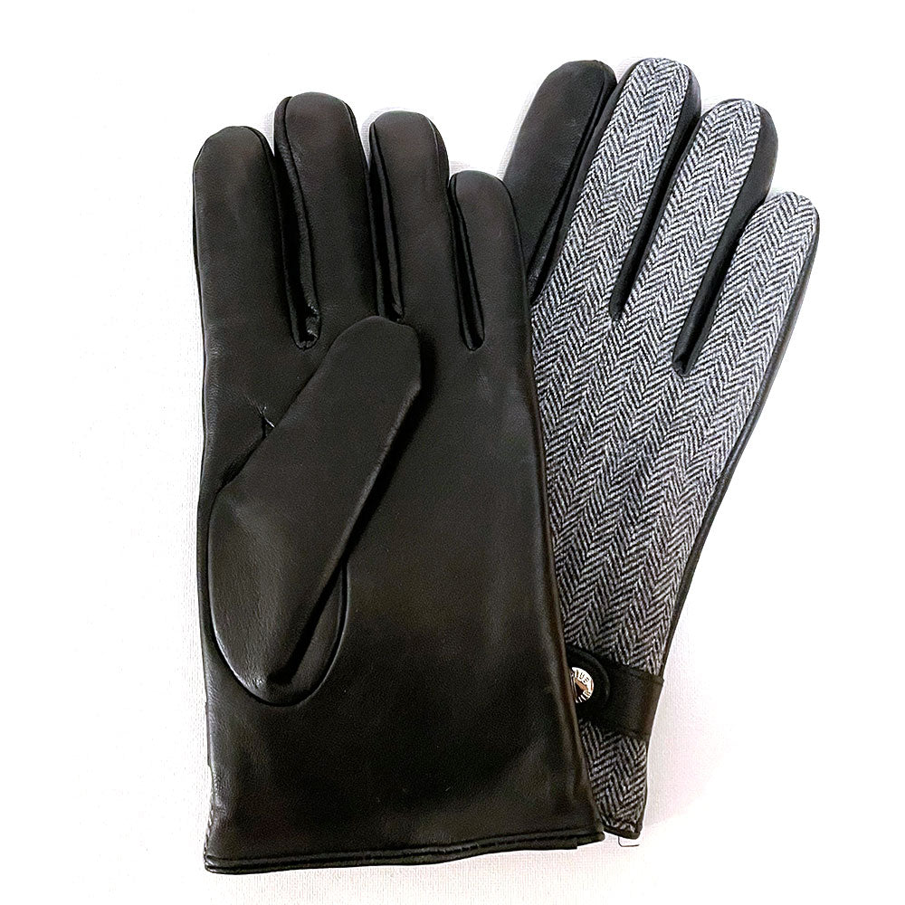 Club Rochelier Fabric Leather Gloves Men's Clothing Black