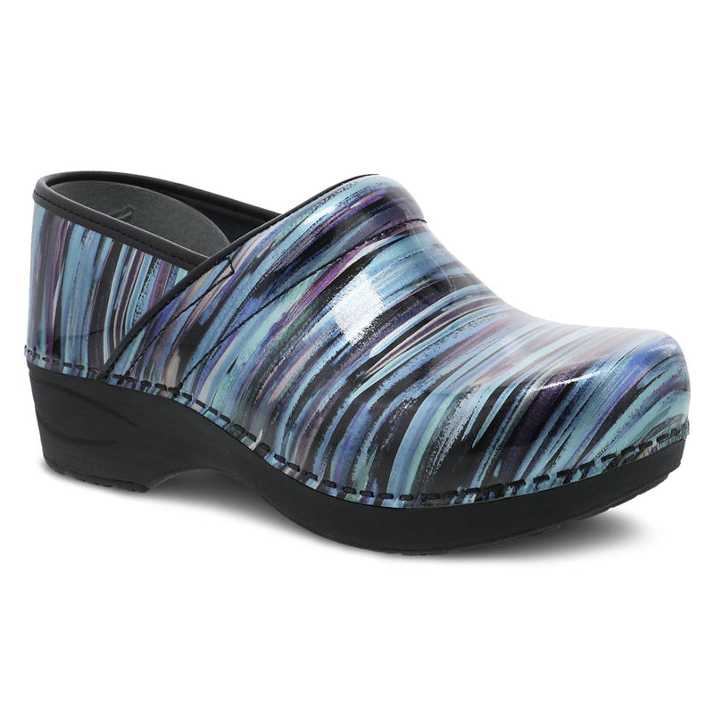 Dansko XP 2.0 Patent Teal Striped Womens Shoes Patent Teal Striped