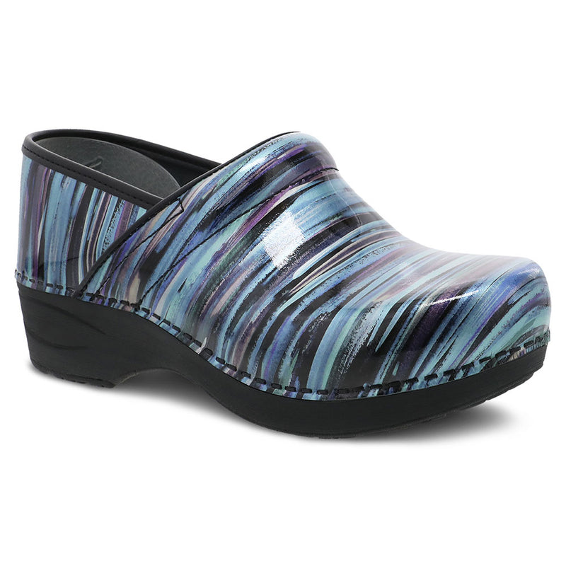 Dansko XP 2.0 Glitter Waves Patent Womens Shoes Teal Stripe