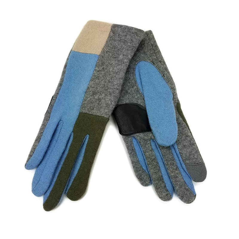 Echo Design Color Block Gloves (EG0013) Women's Clothing 096 Grey Heather