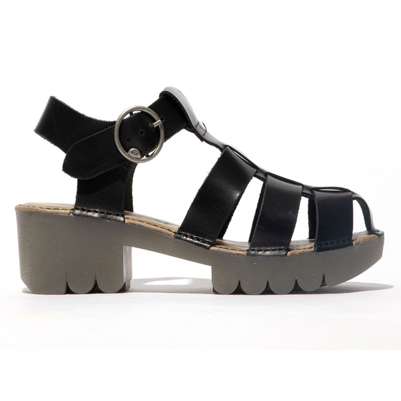 Fly London Emme511 Wedge Sandal Womens Shoes Black