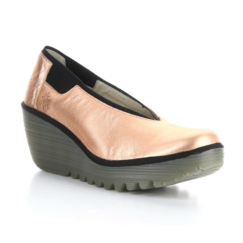 Fly London Yoza438Fly Wedge Sandal Womens Shoes Blush Gold