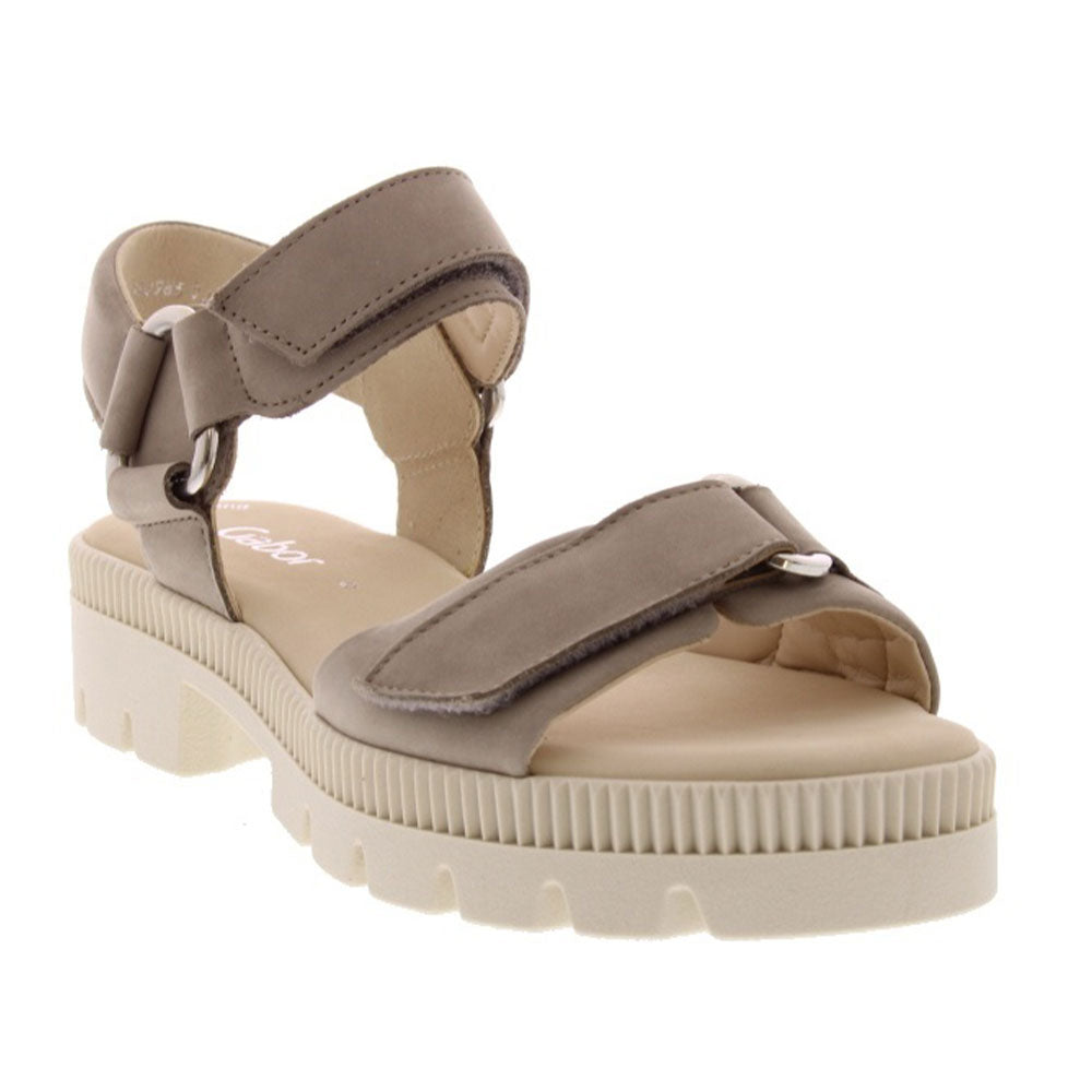 Gabor Suede Sandal (84.632) Womens Shoes 12 Leinen